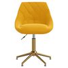 vidaXL Sedia da Pranzo Girevole Giallo Senape in Velluto
