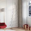 vidaXL Albero di Natale in metallo con supporto Nero 210 cm Acciaio