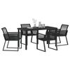 vidaXL Set da Pranzo per Giardino 5 pcs Nero