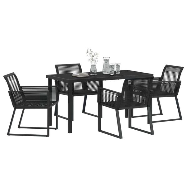 vidaXL Set da Pranzo per Giardino 5 pcs Nero