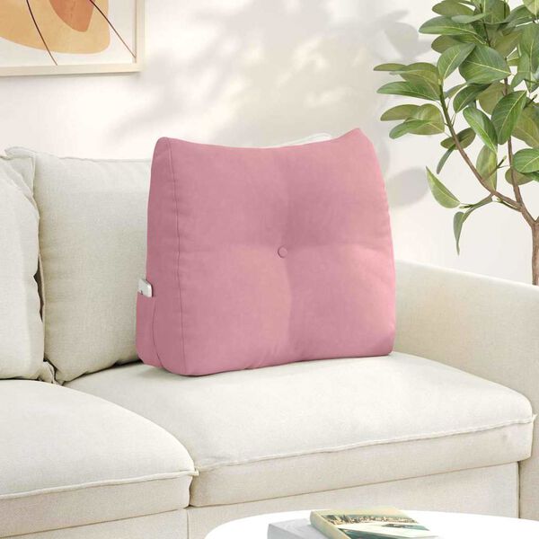 vidaXL Cuscino per Schiena Rosa 60 x 24 x 50 cm Velluto