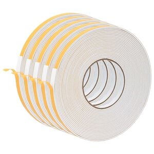 vidaXL Nastro adesivo in schiuma 5 pz Bianco 10mm x 10m Schiuma CR