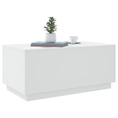 vidaXL Tavolino da Soggiorno con Luci LED Bianco 90x50x40 cm