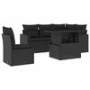 vidaXL Set Divano da Giardino 6 pz con Cuscini Nero in Polyrattan