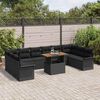 vidaXL Set Divano da Giardino con cuscino 11 pcs Nero