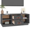 vidaXL Mobile Porta TV Grigio 100x34x40 cm in Legno Massello di Pino
