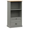 vidaXL Libreria VIGO 60x35x114,5 cm in Legno Massello di Pino Grigio