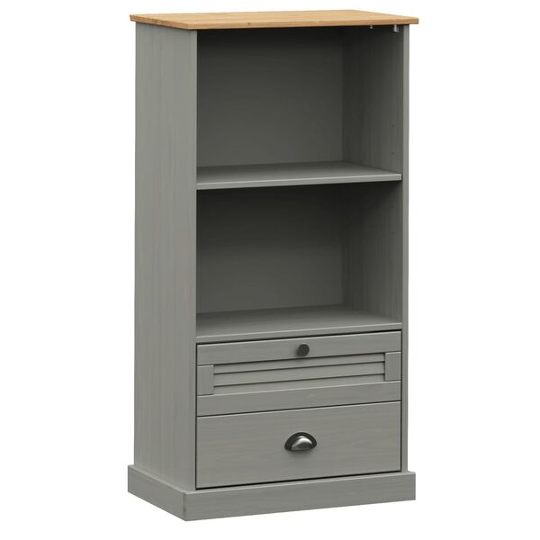 vidaXL Libreria VIGO 60x35x114,5 cm in Legno Massello di Pino Grigio