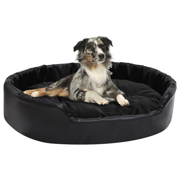 vidaXL Lettino per Cani Nero 90x79x20 cm in Peluche e Similpelle