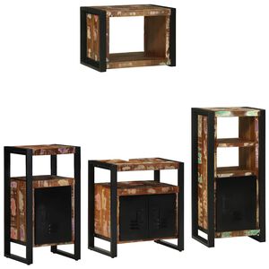 vidaXL Set di mobili per il bagno 4 pz Multicolore e nero