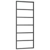 vidaXL Porta Scorrevole con Ferramenta Nera 76x205 cm in Vetro ESG