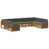vidaXL Set di divani da esterno con cuscino 9 pcs Naturale e Antracite