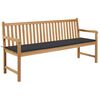 vidaXL Panca da Giardino con Cuscino Antracite 175 cm Legno di Teak