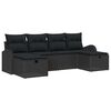 vidaXL Set di divani con cuscino 6 pcs Nero polyrattan