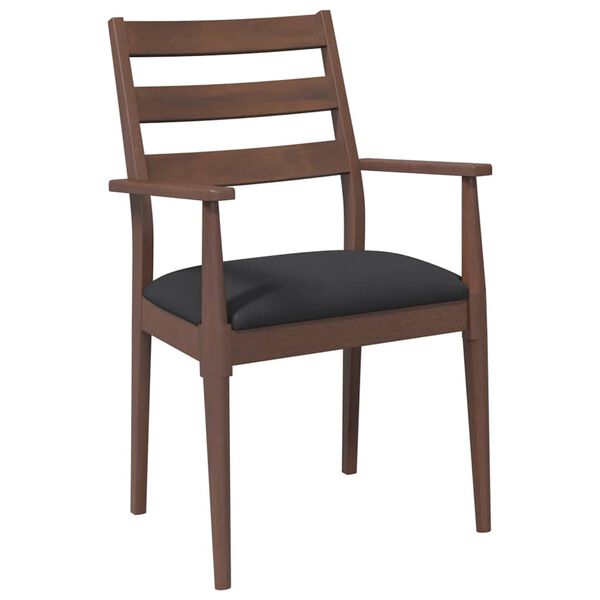 vidaXL Sedie da Pranzo con Cuscini 2pz Marrone Legno Massello di Hevea