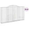 vidaXL Cesti Gabbioni ad Arco 10 pz 300x30x160/180 cm Ferro Zincato