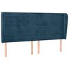 vidaXL Testiera ad Orecchio Blu Scuro 203x23x118/128 cm in Velluto