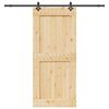 vidaXL Porta Scorrevole con Set Hardware 100x210cm Legno Massello Pino
