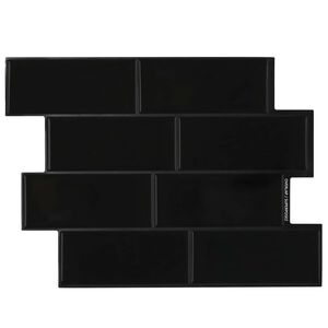 vidaXL Piastrella subway 20 pz Nero 29 x 21 cm Poliuretano e PET