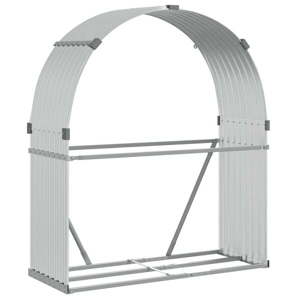 vidaXL Portaceppi Argento 120x45x140 cm in Acciaio Zincato