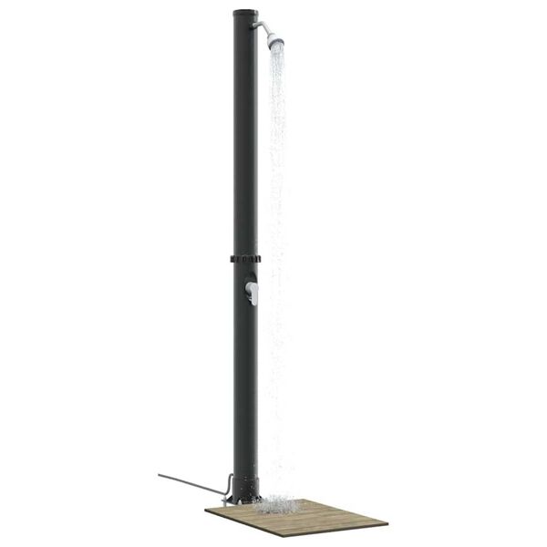 vidaXL Doccia Solare da Esterno Nero 217 cm PVC e Alluminio