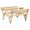 vidaXL Tavolo da Picnic per 4 Bambini con Foro Ombrellone Legno Abete