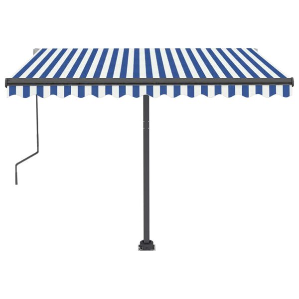 vidaXL Tenda da Sole Automatica Autoportante 300x250 cm Blu e Bianca