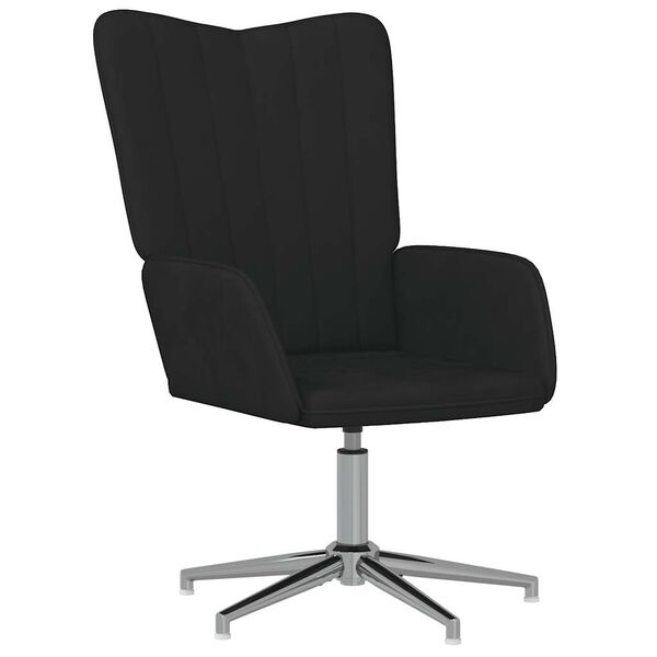 vidaXL Poltrona Relax Nera in Velluto