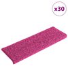 vidaXL Tappetini per scale 30 pz 65x21x4 cm Rosa Bordo rettangolare