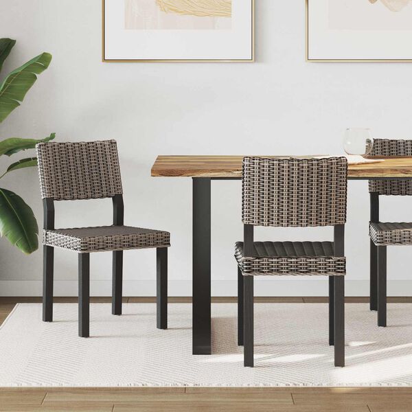 vidaXL Sedia da pranzo 2 pcs Nero Lavato 46 x 55 x 84 cm Rattan Kubu