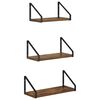 vidaXL Scaffali da parete 3 pz Rovere Fumo 40 x 16 x 15,5 cm