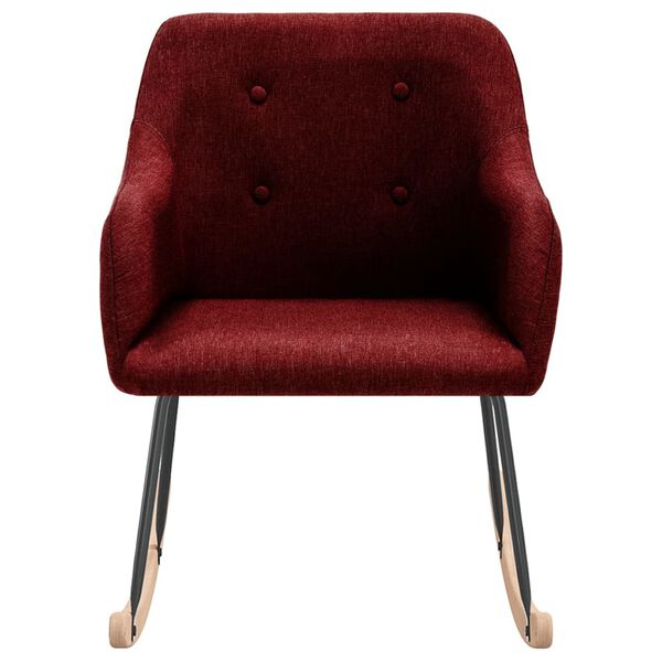 vidaXL Sedia a Dondolo Rosso Vino in Tessuto