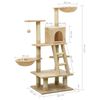 vidaXL Albero per Gatti con Tiragraffi in Sisal Beige 122 cm
