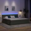 vidaXL Letto con contenitore e LED Grigio scuro 200 x 200 cm Tessuto
