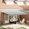vidaXL Tenda da Sole Verde e bianco 4,5 &times; 3 m Poliestere e metallo