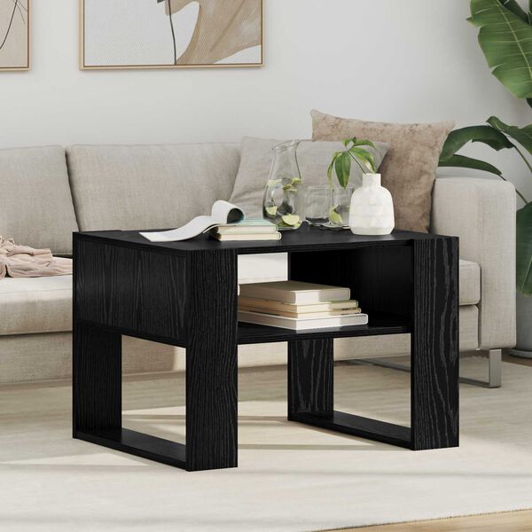 vidaXL Tavolino da salotto Rovere Nero 66 x 53 x 45 cm