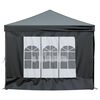 vidaXL Tenda per Feste Pieghevole con Pareti Laterali Nero 3x6 m