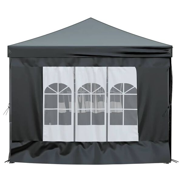 vidaXL Tenda per Feste Pieghevole con Pareti Laterali Nero 3x6 m