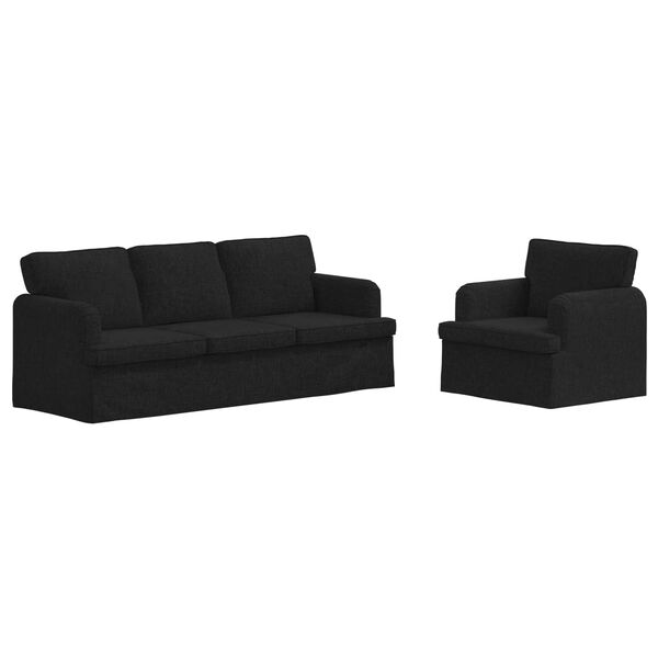 vidaXL Divano 180cm 2 pcs Nero Metallo