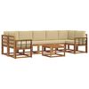 vidaXL Set di divani da esterno 8 pz Naturale e Beige