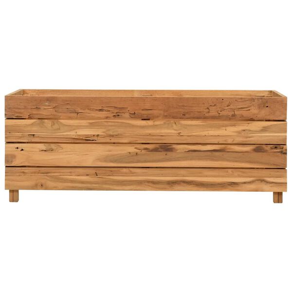 vidaXL Letto Rialzato 100x40x38 cm Legno di Teak di Recupero e Acciaio