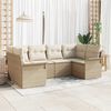 vidaXL Set Divano da Giardino con cuscino 6 pcs Beige Poly Rattan
