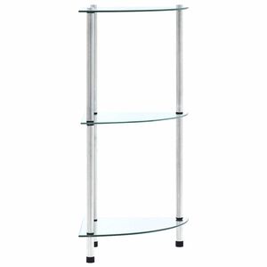 vidaXL Scaffale a 3 Livelli Trasparente 30x30x67 cm in Vetro Temperato