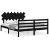 vidaXL Giroletto con Testiera Nero 140x190 cm in Legno Massello