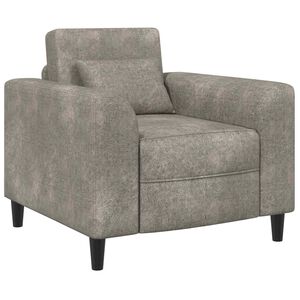 vidaXL Poltrona Grigio Chiaro Pelle Scamosciata Sintetica