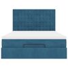 vidaXL Struttura Letto Pouf con Materassi Blu 140x200cm in Velluto