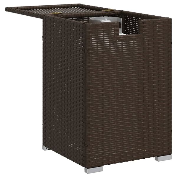 vidaXL Tavolo Copri Serbatoio Propano Marrone 40x40x60cm in Polyrattan