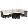vidaXL Set Divano da Giardino 9 pz Nero polyrattan