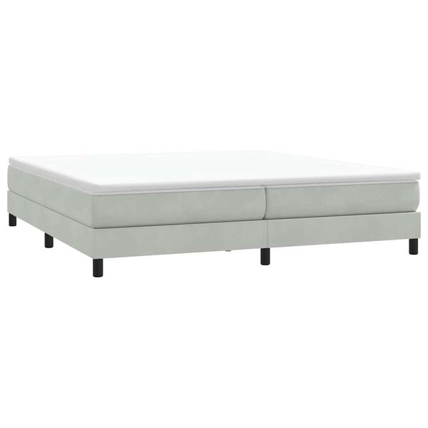 vidaXL Letto a Molle senza Materasso Grigio Chiaro 200x210 cm Velluto