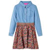 vidaXL Abito da Bambina a Maniche Lunghe Blu Marino e Blu Denim 104